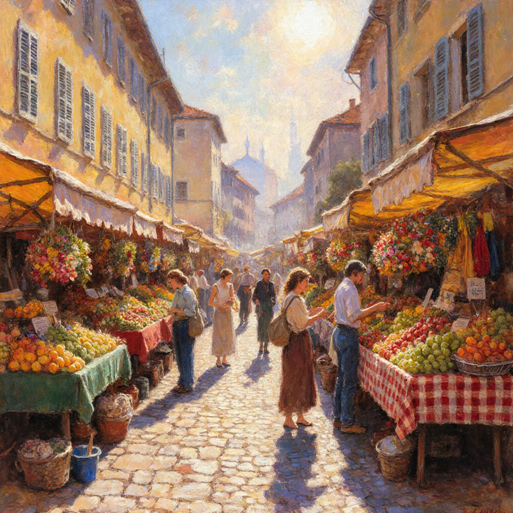Experience the Charm of a Vintage European Market Puzzle